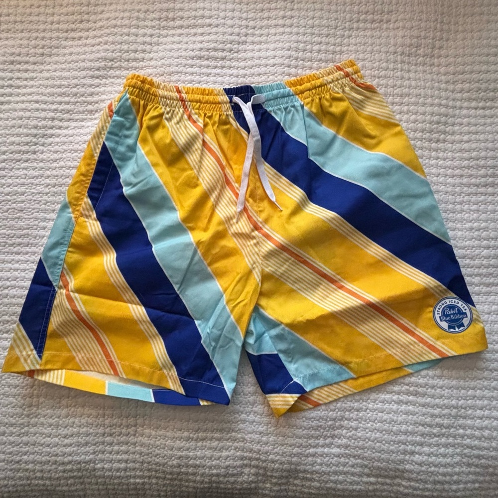 Authentic Limited Edition PBR Pabst Blue Ribbon Iced Tea Board Shorts Sz Med Men